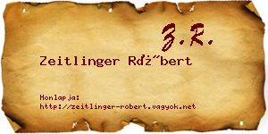 Zeitlinger Róbert névjegykártya